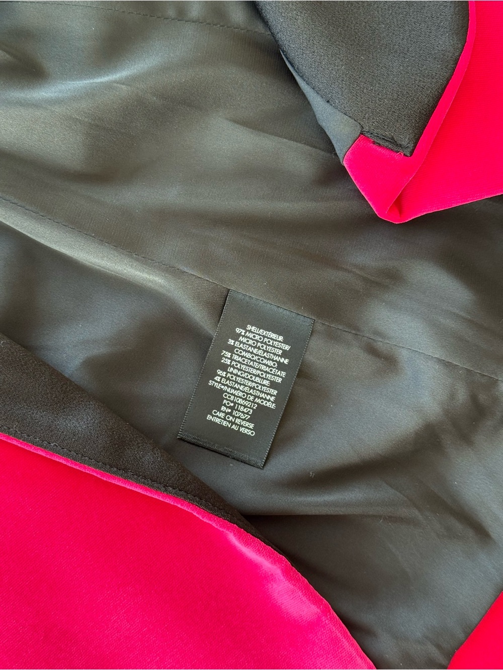 Alice + Olivia Hot Pink Velvet Blazer with Black Satin Shawl Collar - Picture 5 of 9